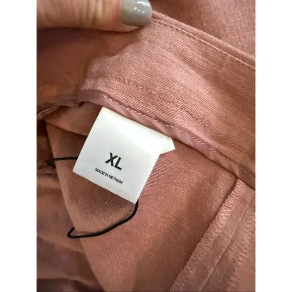Express NWT pink linen wide leg trouser pant size XL - Picture 5 of 8